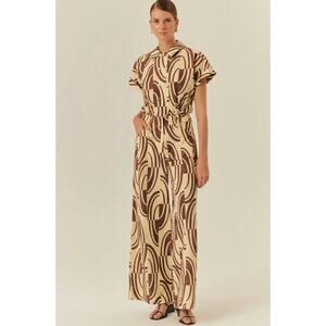 Exquise Abstract Print Cotton Shirt and Wide Leg Pant size 4/6